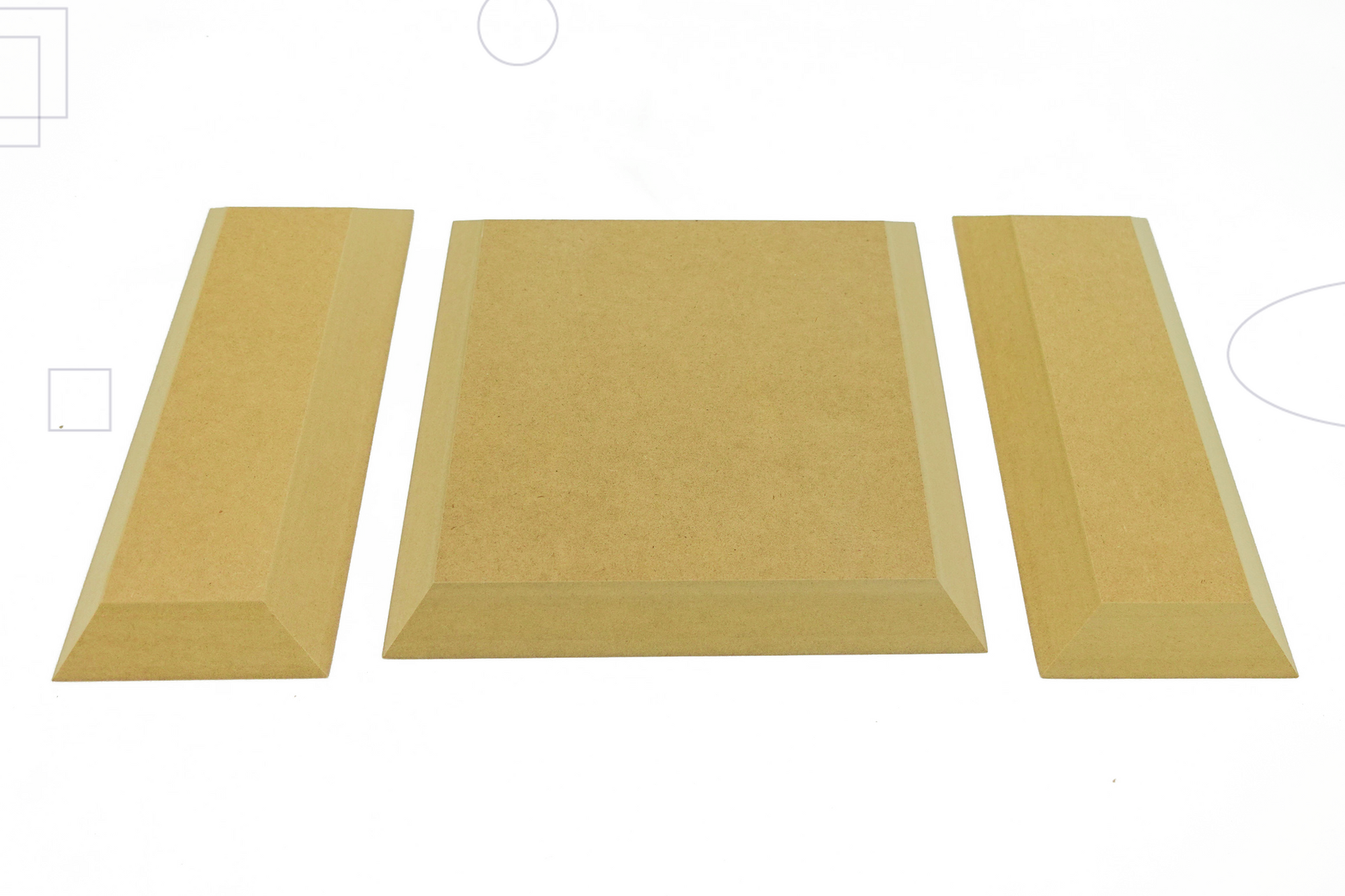 Segmented Tray Set - Rectangle 8 x 3.5" (2) + Square 8" (1) - GR Pottery Forms