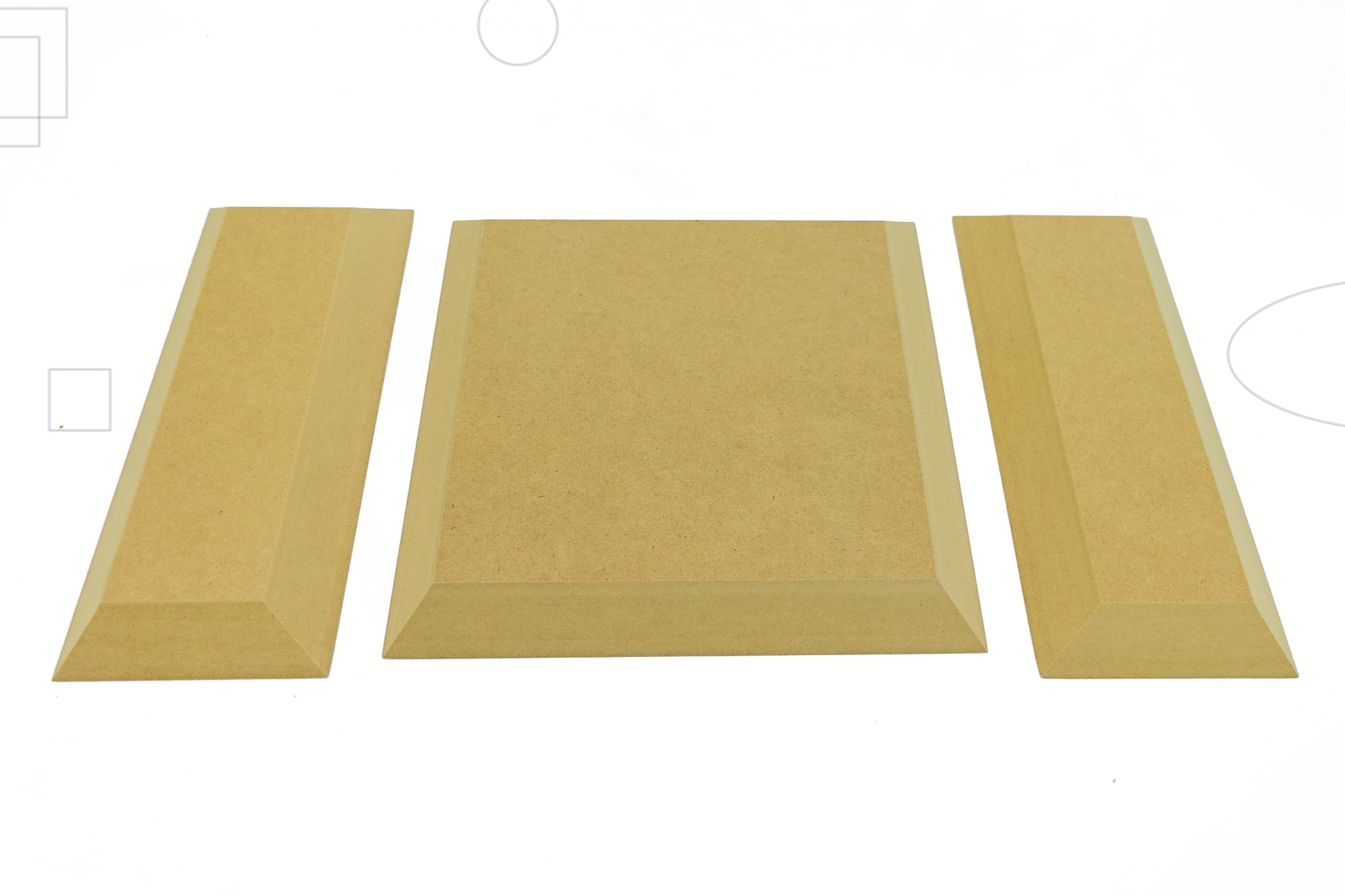 Segmented Tray Set - Rectangle 8 x 3.5" (2) + Square 8" (1) - GR Pottery Forms